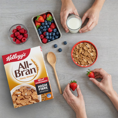 Kelloggs All-bran Flakes Honey Almond Breakfast Cereal 420g