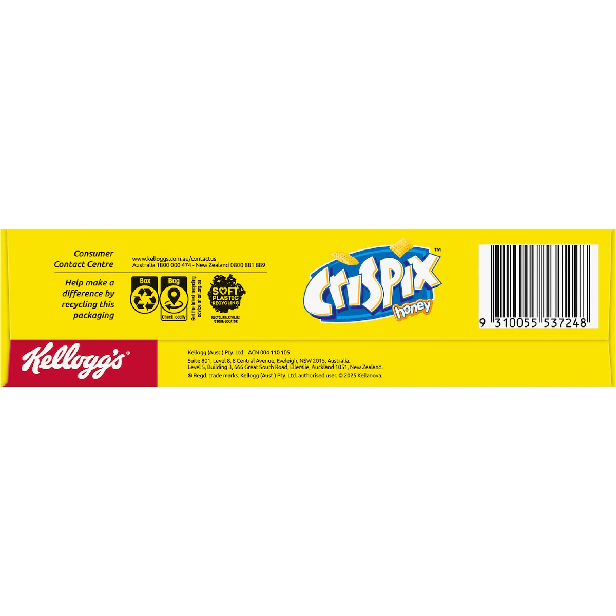 Kelloggs Crispix Honey Pillows Breakfast Cereal 460g