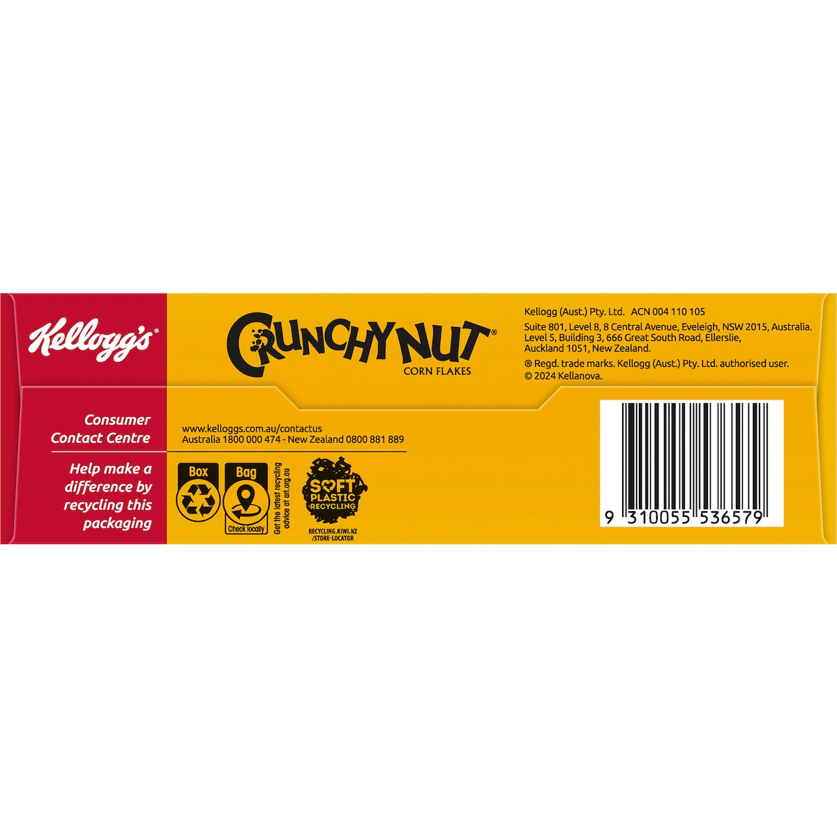 Kelloggs Crunchy Nut Corn Flakes Breakfast Cereal 380g