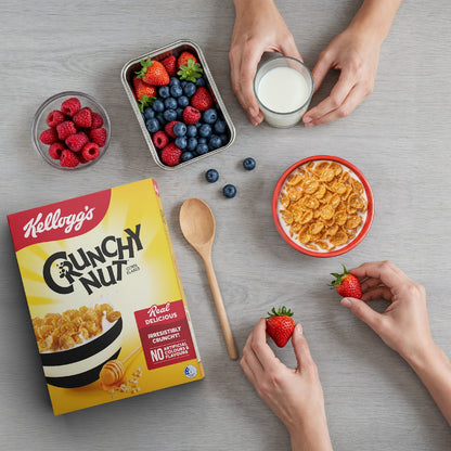 Kelloggs Crunchy Nut Corn Flakes Breakfast Cereal 380g