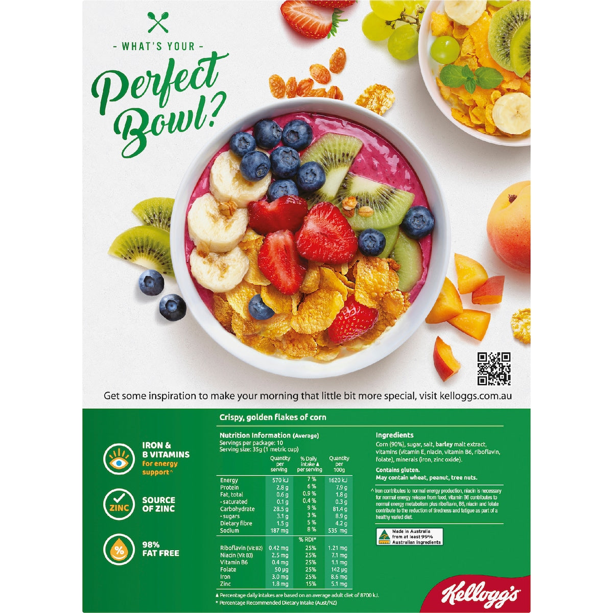 Kelloggs Corn Flakes Breakfast Cereal 380g