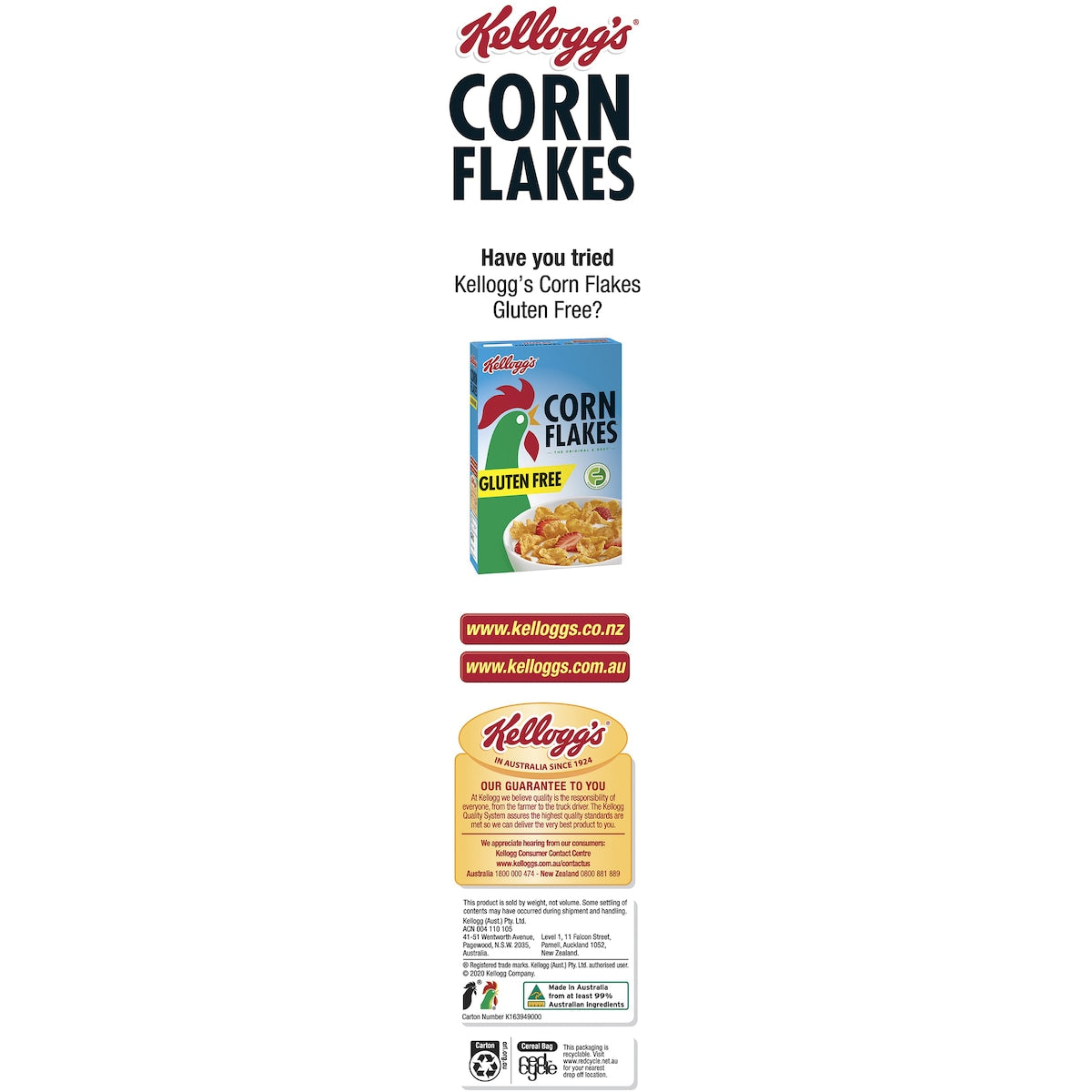 Kelloggs Corn Flakes Breakfast Cereal 380g