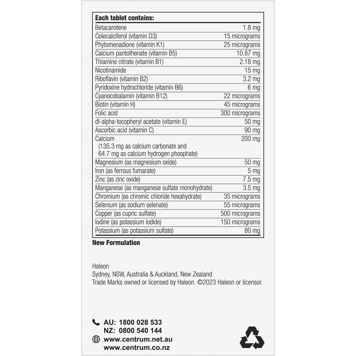 Centrum Advance Daily Multivitamin Supplements 120 pack