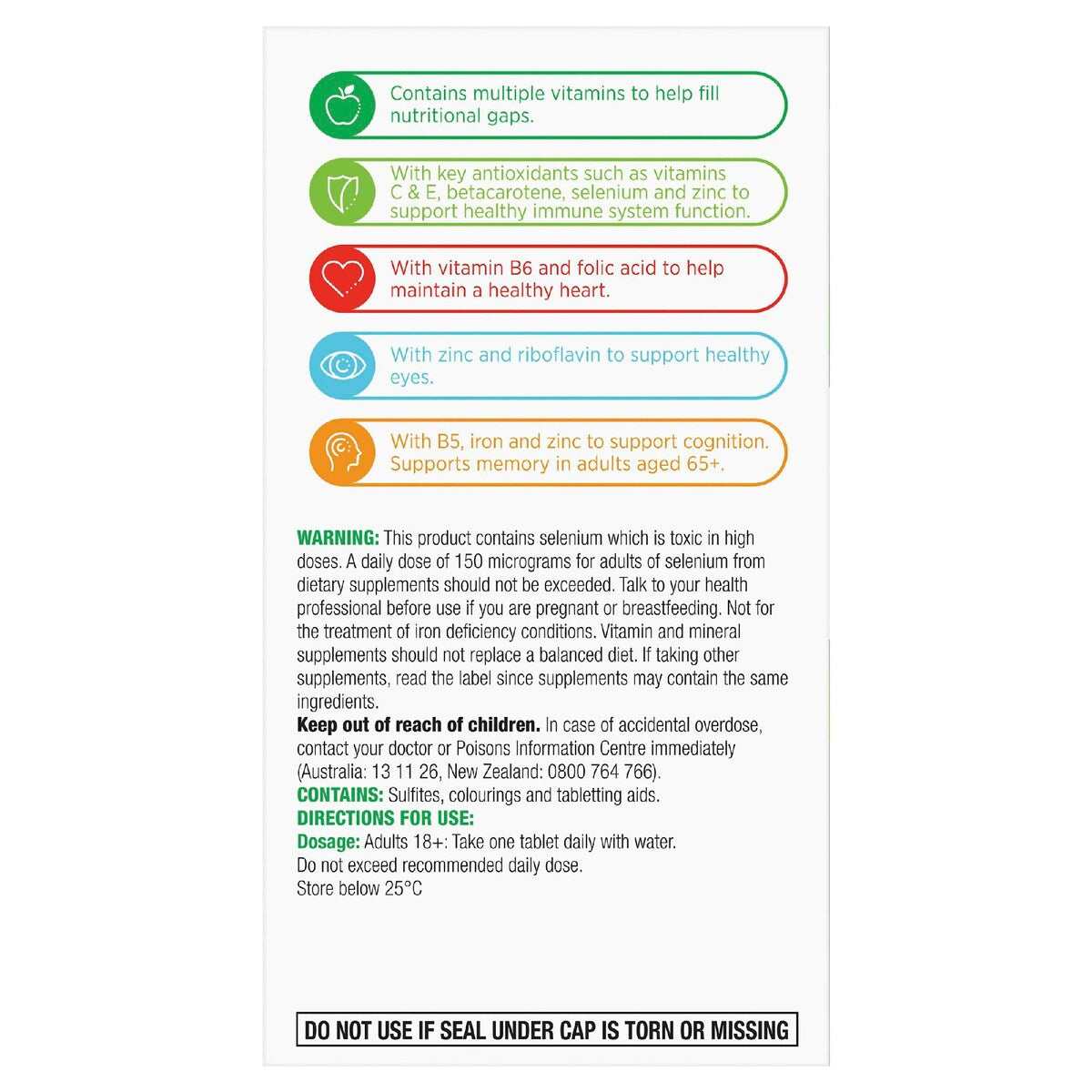 Centrum Advance 50+ Daily Multivitamin Supplements 120 pack