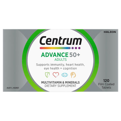 Centrum Advance 50+ Daily Multivitamin Supplements 120 pack