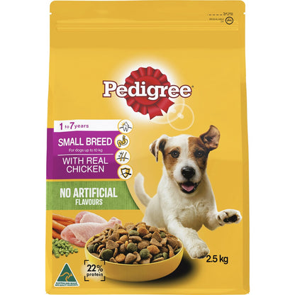 Pedigree Adult 1 to 7 Years Small Breed Dry Dog Food with Real Chicken 2.5kg