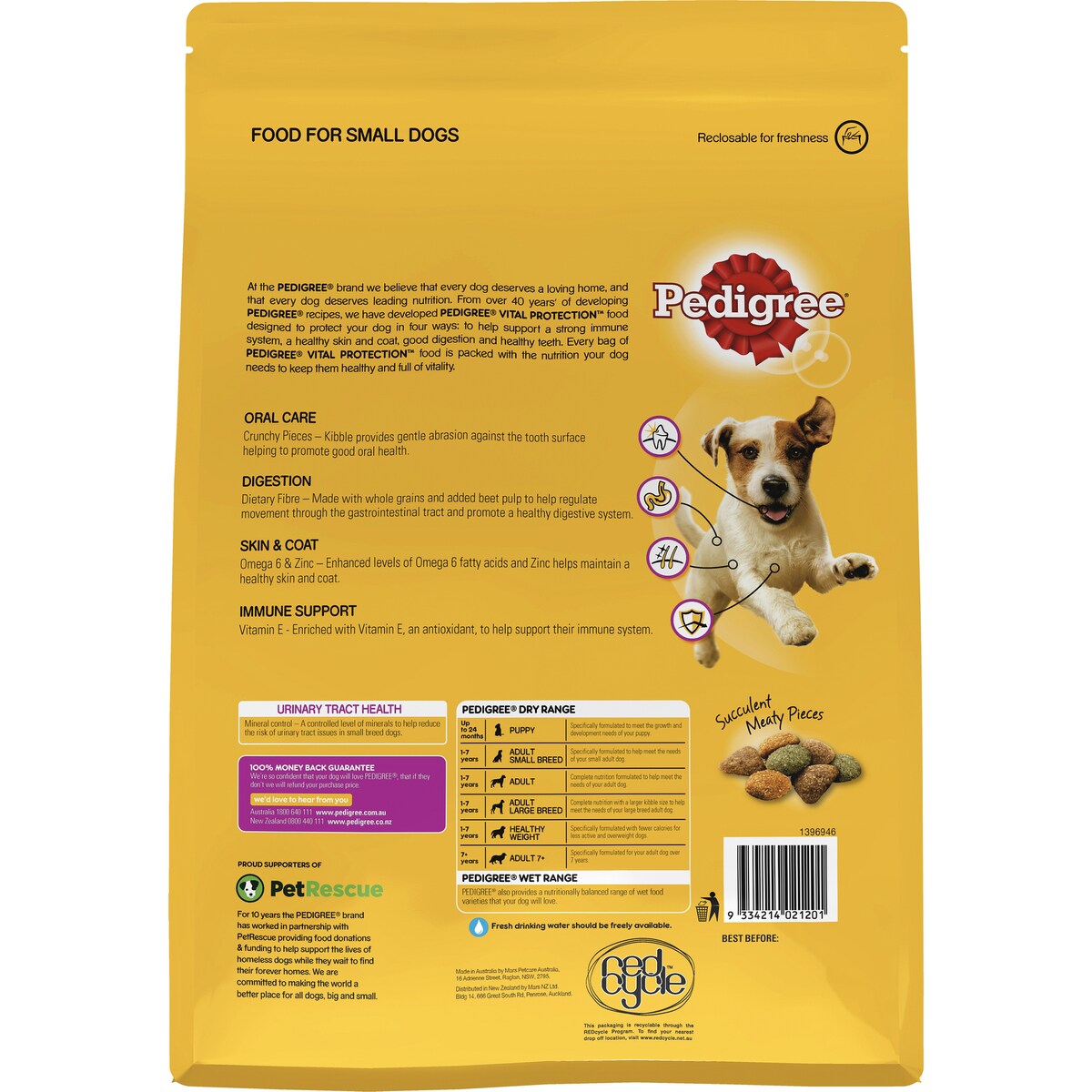 Pedigree Adult 1 to 7 Years Small Breed Dry Dog Food with Real Chicken 2.5kg