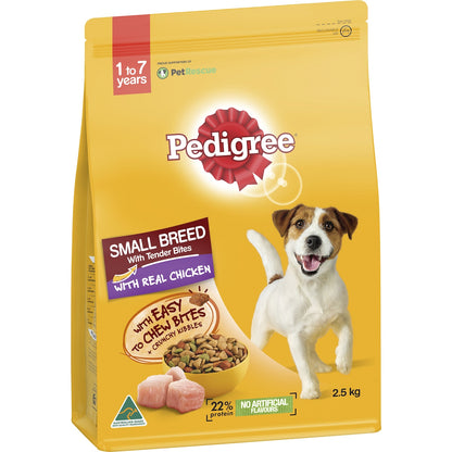 Pedigree Adult 1 to 7 Years Small Breed Dry Dog Food with Real Chicken 2.5kg