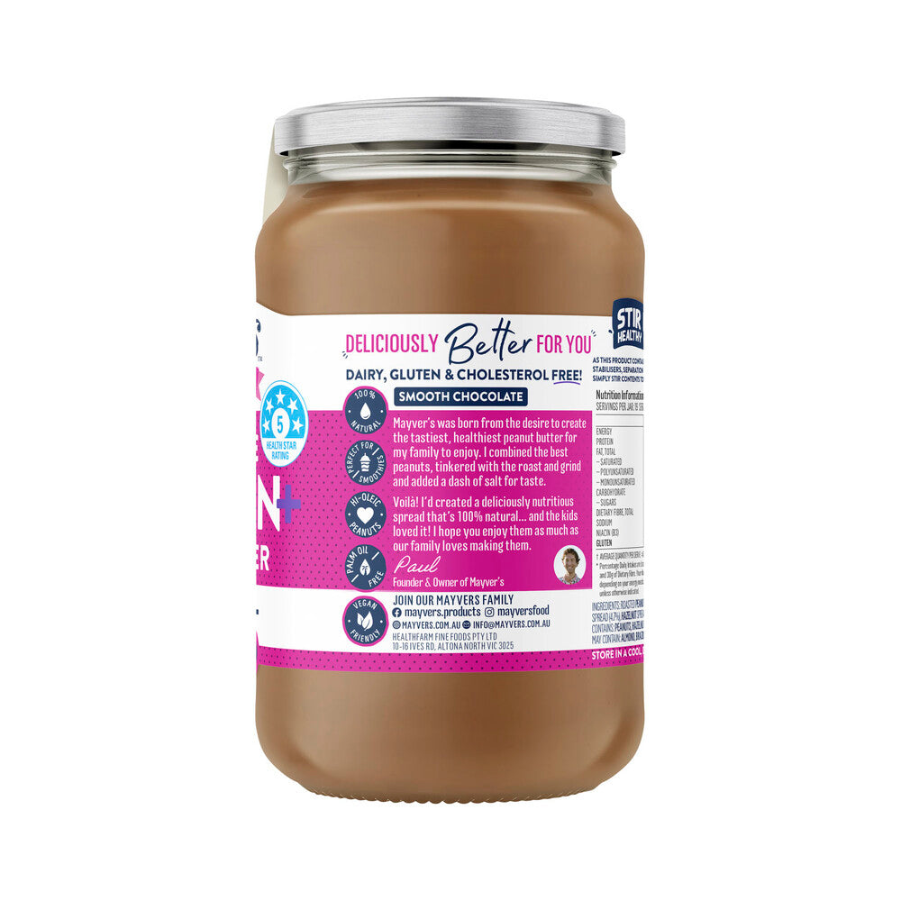 Mayvers Smooth Chocolate Protein+ Peanut Butter - 375g