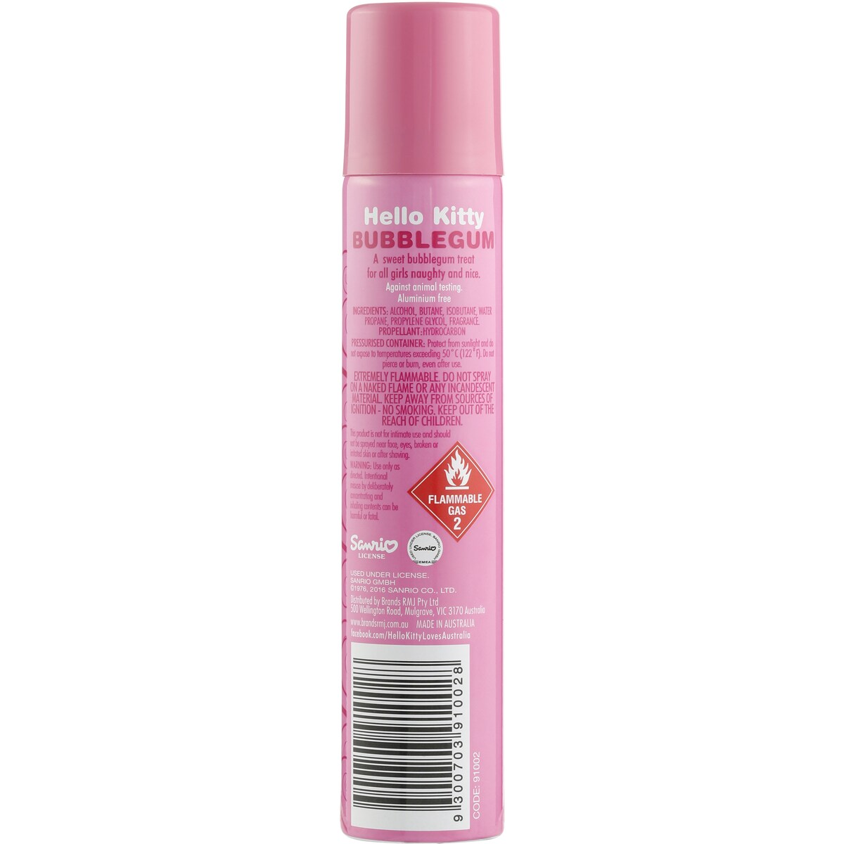 Hello Kitty Body Spray Bubblegum 75g