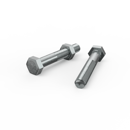 Zenith M10 x 65mm Zinc Plated Hex Head Bolts and Nuts - 2 Pack