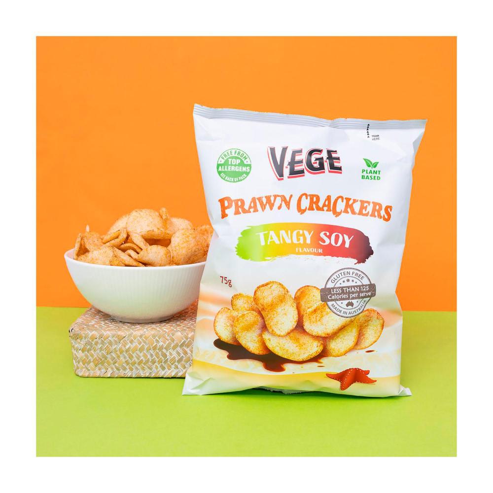 Vege Vegan Prawn Crackers Tangy Soy - 75g