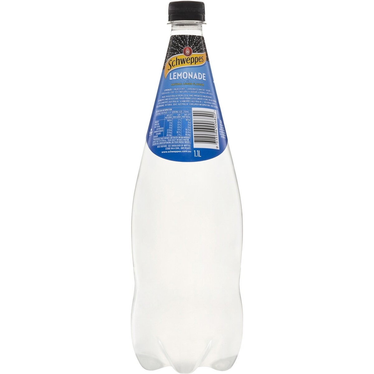 Schweppes Lemonade Soft Drink Bottle 1.1l