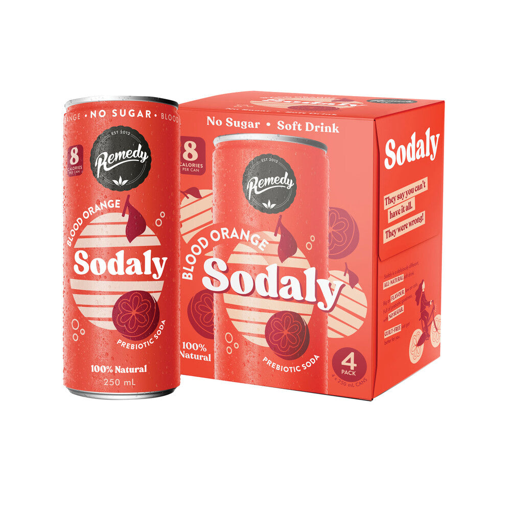 Remedy Sodaly Blood Orange 4x250ml