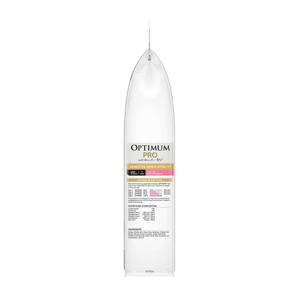 Optimum Pro Adult Dry Dog Food Sensitive Skin & Vitality Turkey With Ancient Wholegrains - 2.5kg