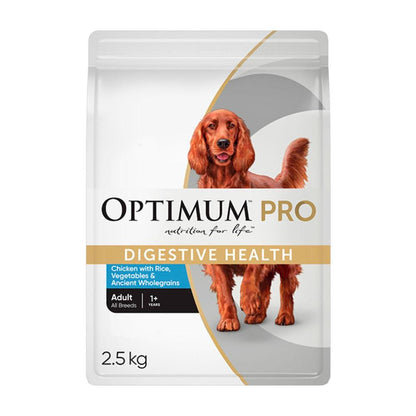 Optimum Pro Adult Dry Dog Food Digestive Health Chicken With Rice & Veg - 2.5kg