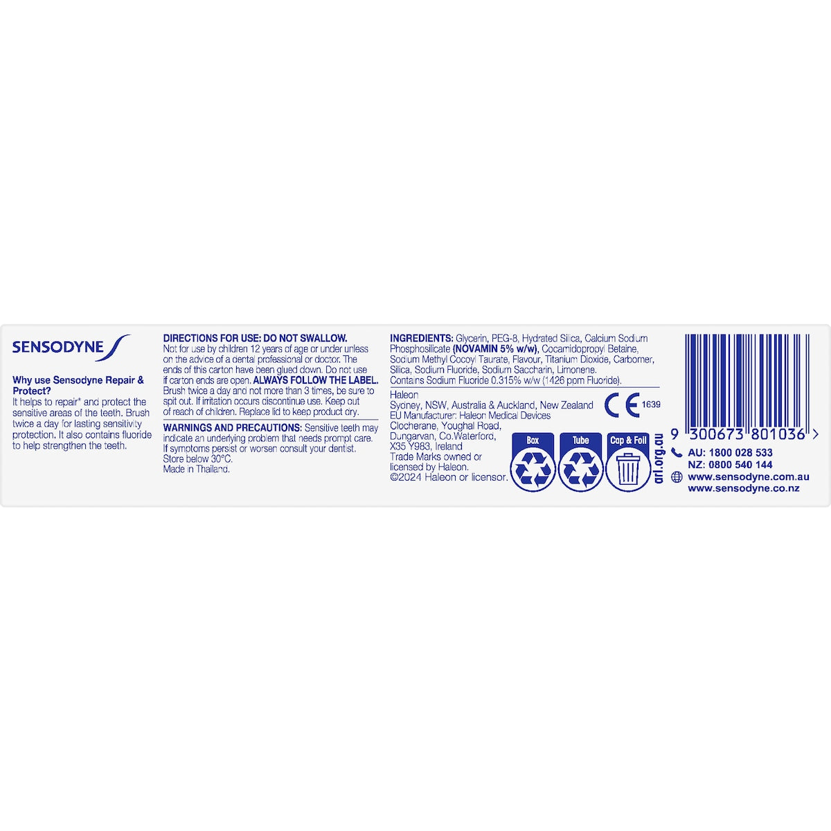 Sensodyne Repair & Protect Toothpaste Sensitive Toothpaste 100g