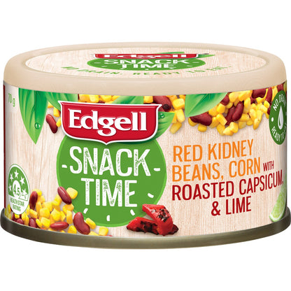 Edgell Snack Time Red Kidney Beans Corn With Capsicum & Lime 70g