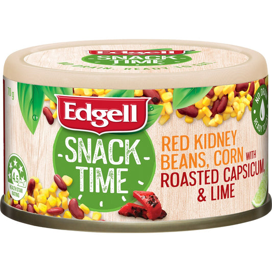 Edgell Snack Time Red Kidney Beans Corn With Capsicum & Lime 70g