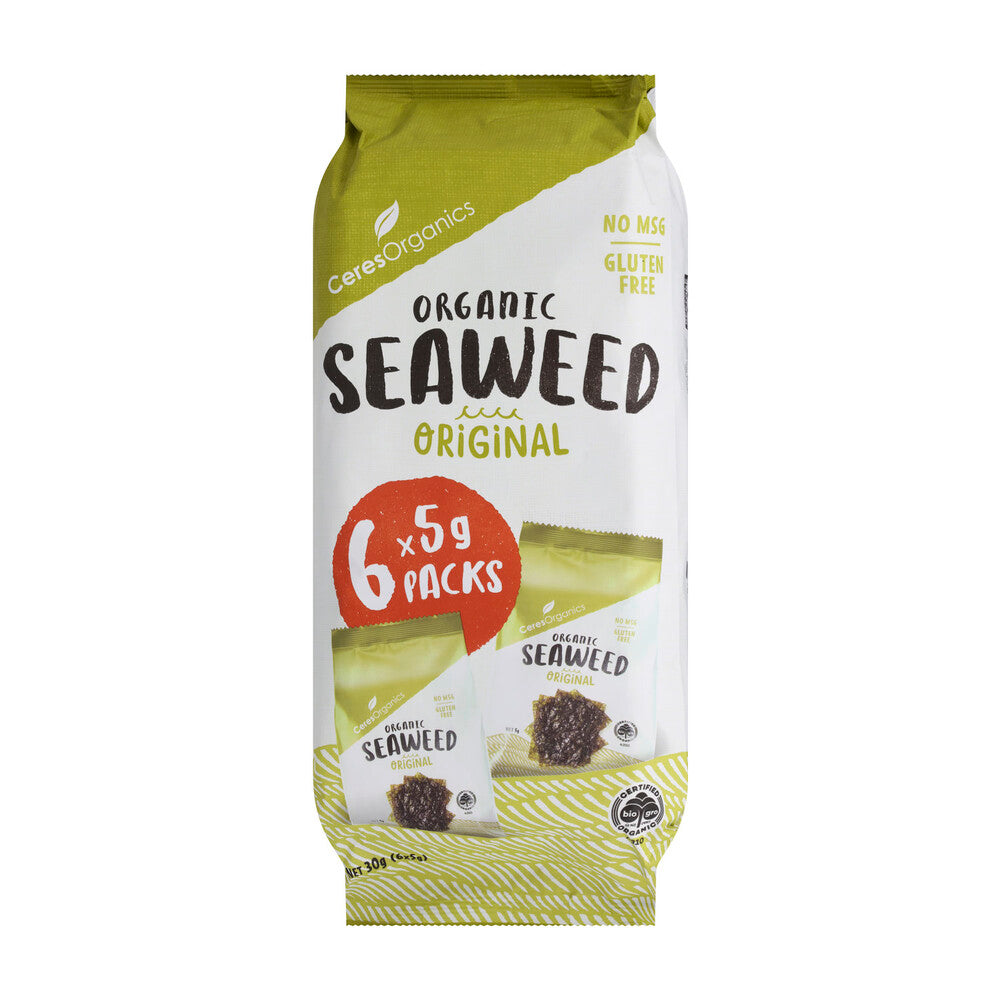Ceres Organic Seaweed Original Snack 6x5g Packs - 30g
