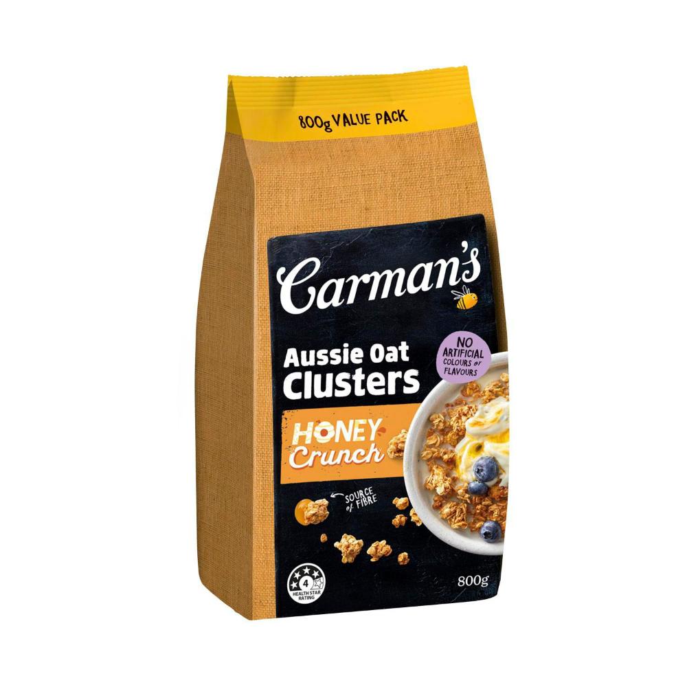 Carman's Aussie Oat Clusters Honey Crunch Value Pack - 800g