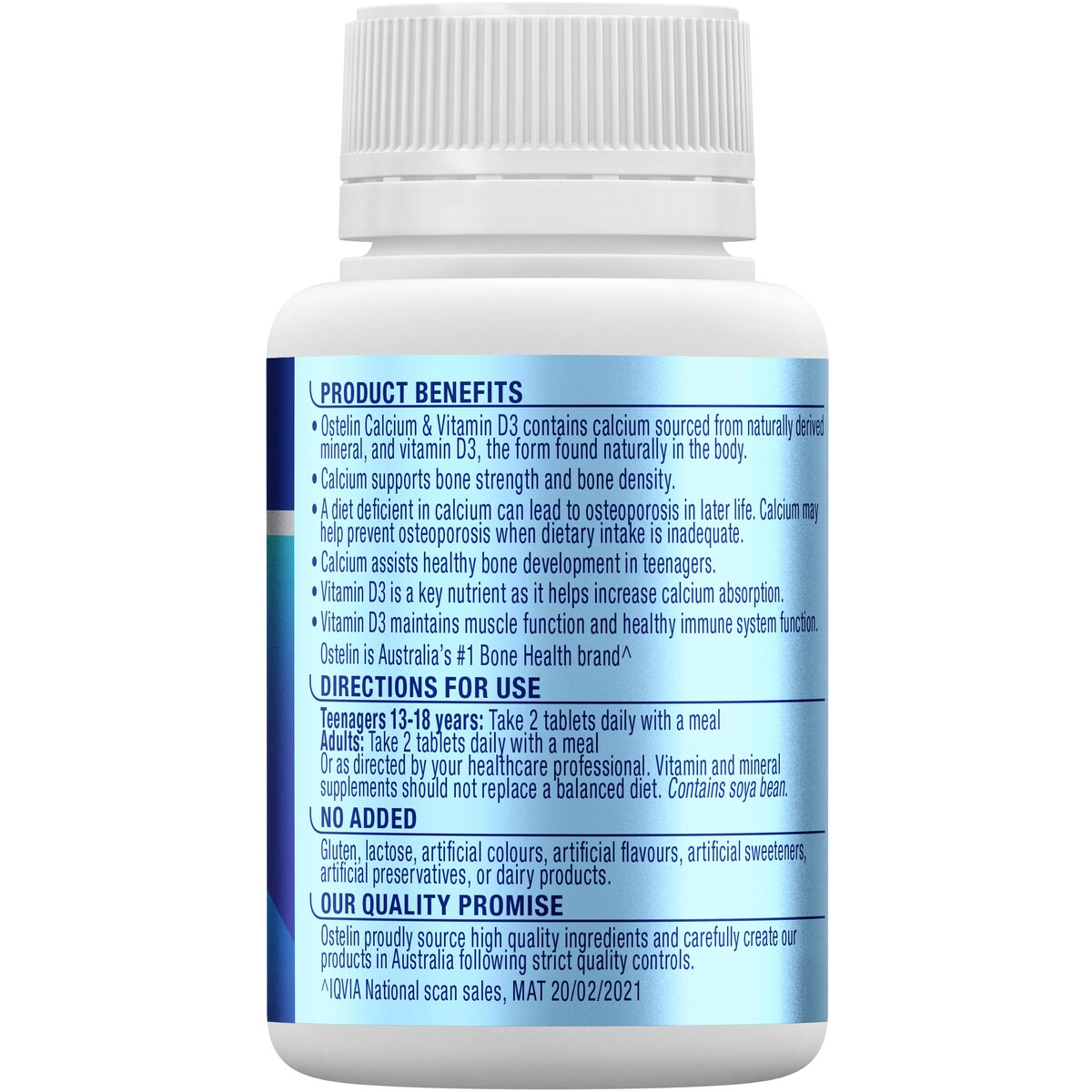 Ostelin Calcium & Vitamin D Tablets With D3 For Bones + Immunity 60 Pack