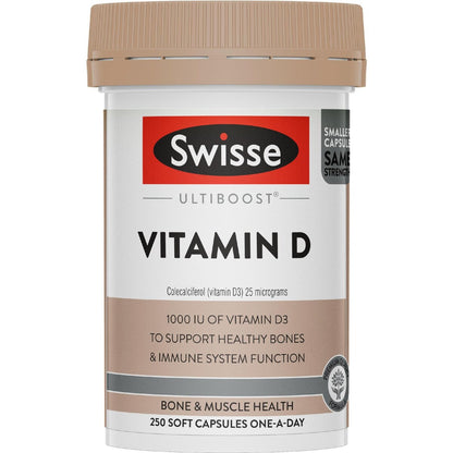 Swisse Ultiboost Vitamin d Capsules For Bone And Muscle Health 250 Pack