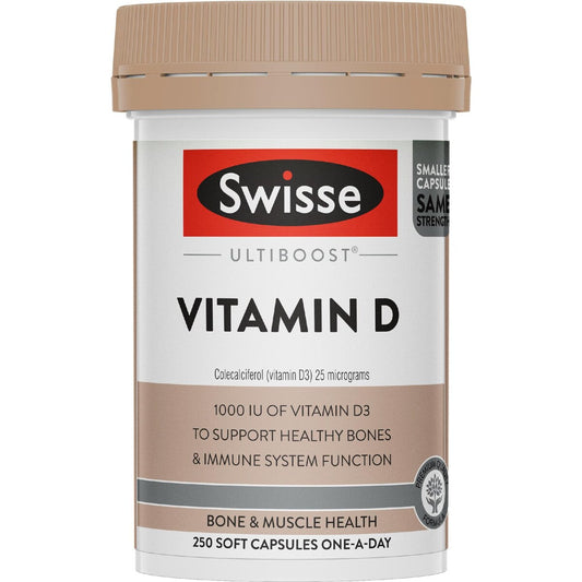 Swisse Ultiboost Vitamin d Capsules For Bone And Muscle Health 250 Pack