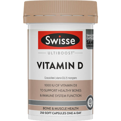 Swisse Ultiboost Vitamin d Capsules For Bone And Muscle Health 250 Pack