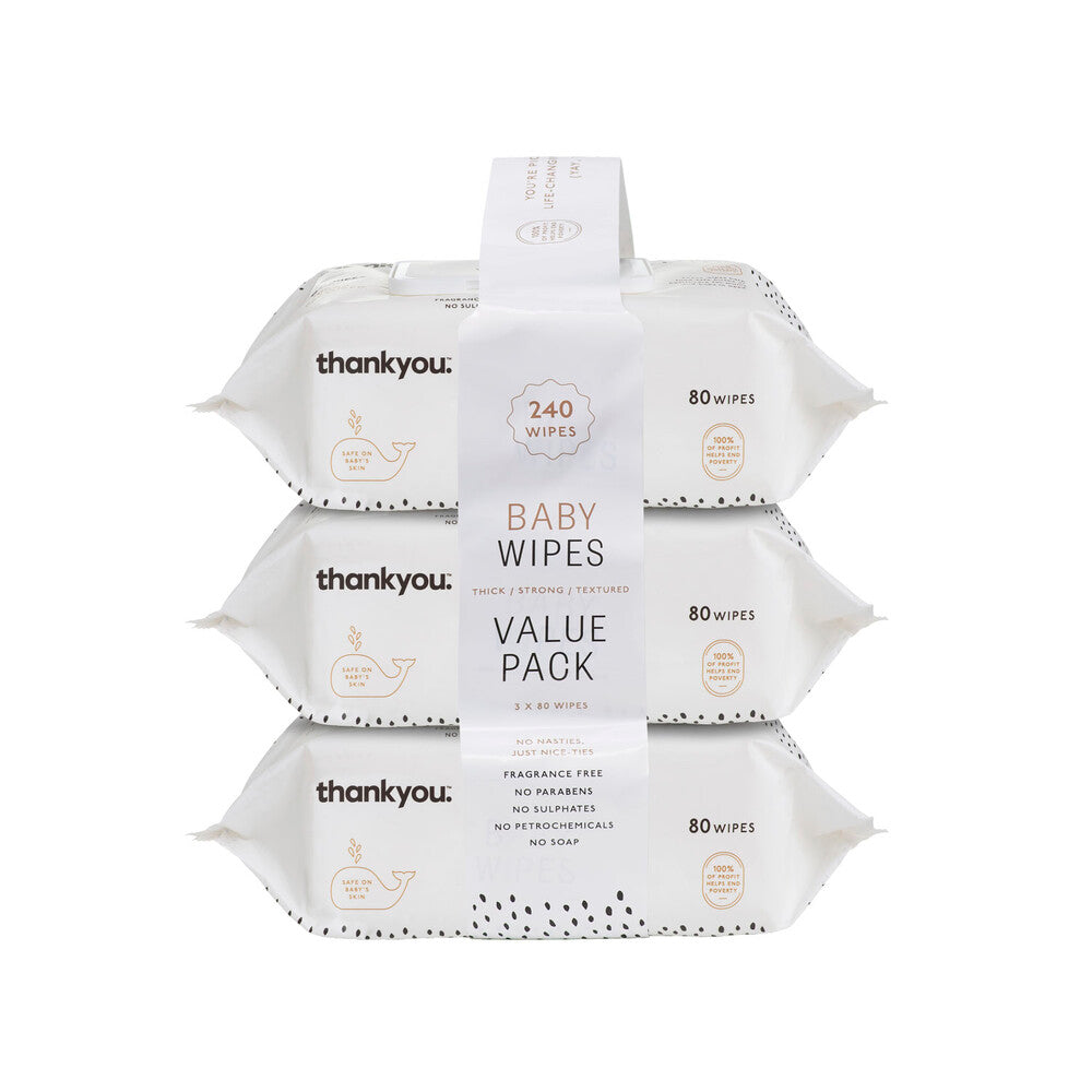 Thankyou Thick & Soft Baby Wipes - 240 pack