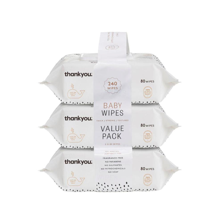 Thankyou Thick & Soft Baby Wipes - 240 pack