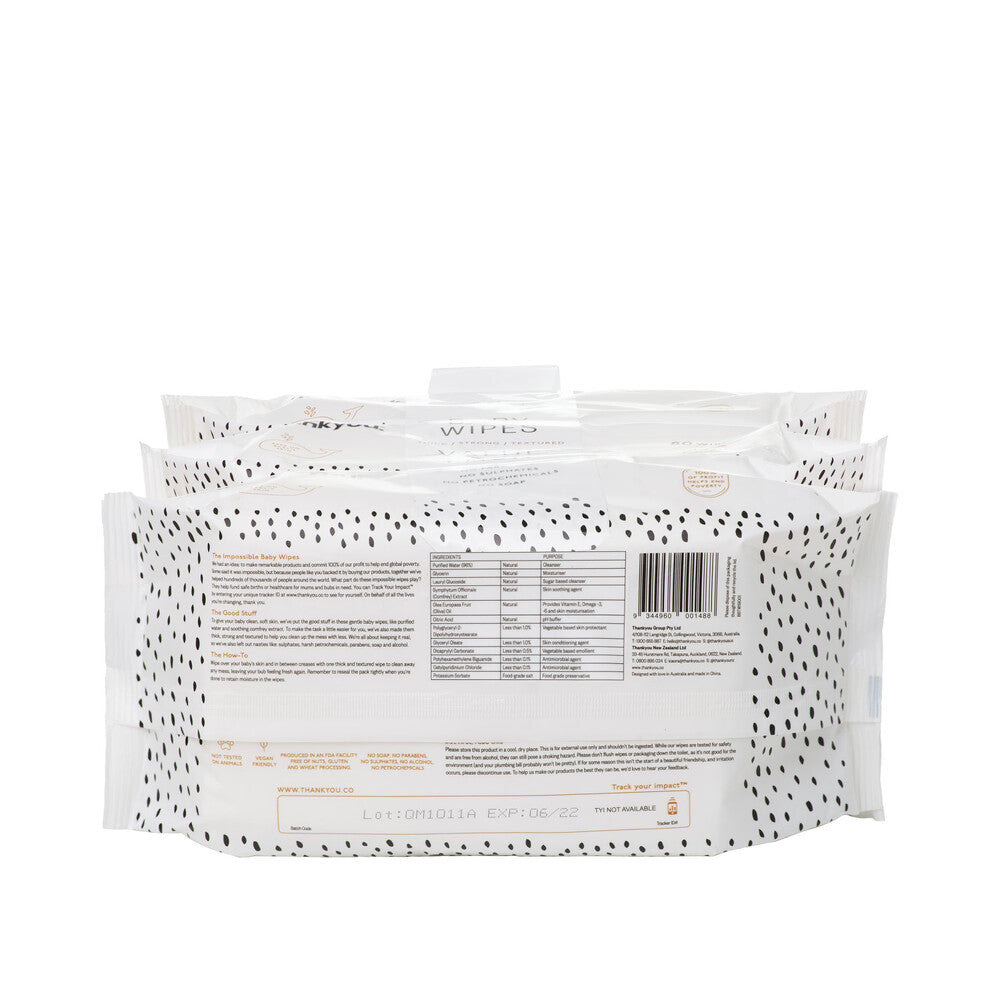 Thankyou Thick & Soft Baby Wipes - 240 pack