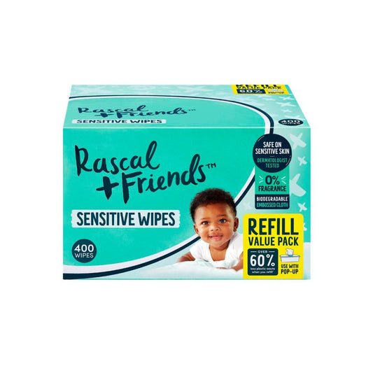 Rascals Premium Sensitive Wipes Plastic Free oth - 400 Pack