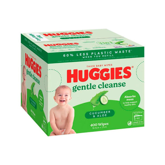 Huggies Baby Wipes Refills Cucumber & Aloe - 400 pack
