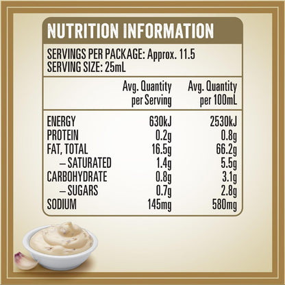 Heinz Seriously Good Garlic Aioli Mayonnaise Mayo 295ml