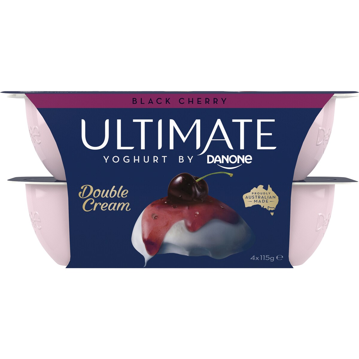 Ultimate Danone Double Cream Yoghurt Black Cherry 115g X 4 Pack