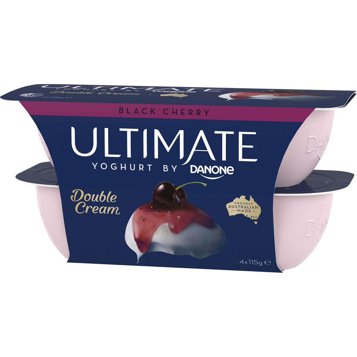 Ultimate Danone Double Cream Yoghurt Black Cherry 115g X 4 Pack