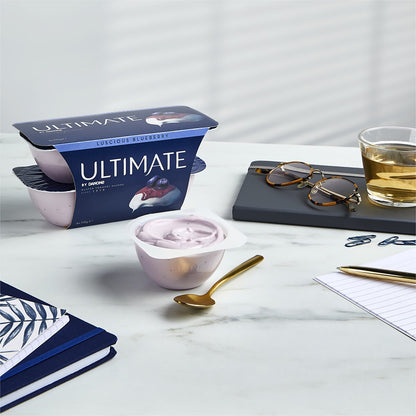 Ultimate Danone Double Cream Yoghurt Blueberry 115g X 4 Pack