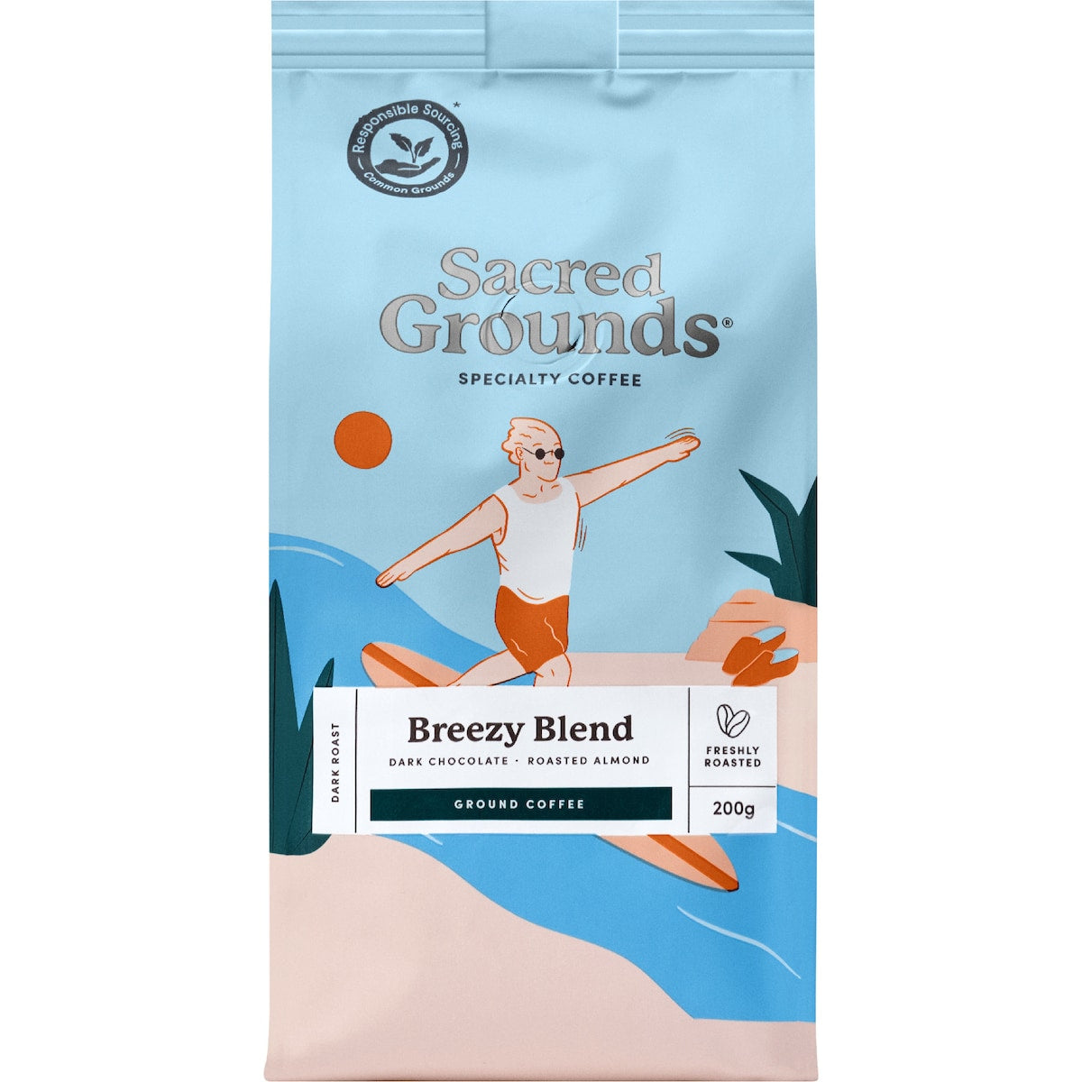 Sacred Grounds Breezy Blend Ground Coffee 200g