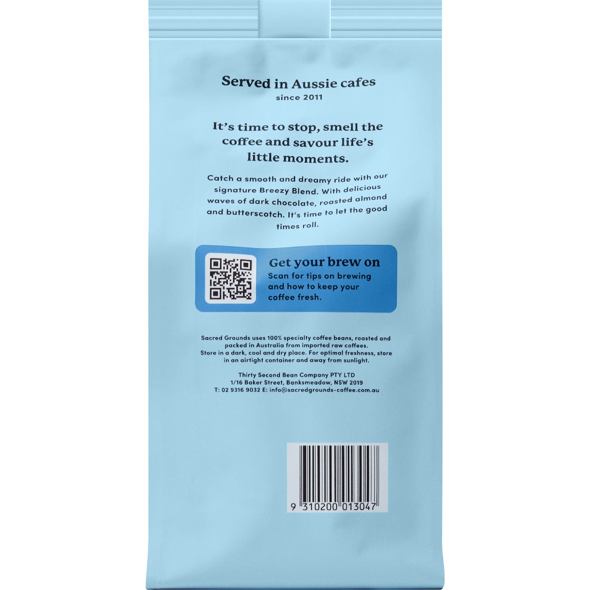 Sacred Grounds Breezy Blend Ground Coffee 200g