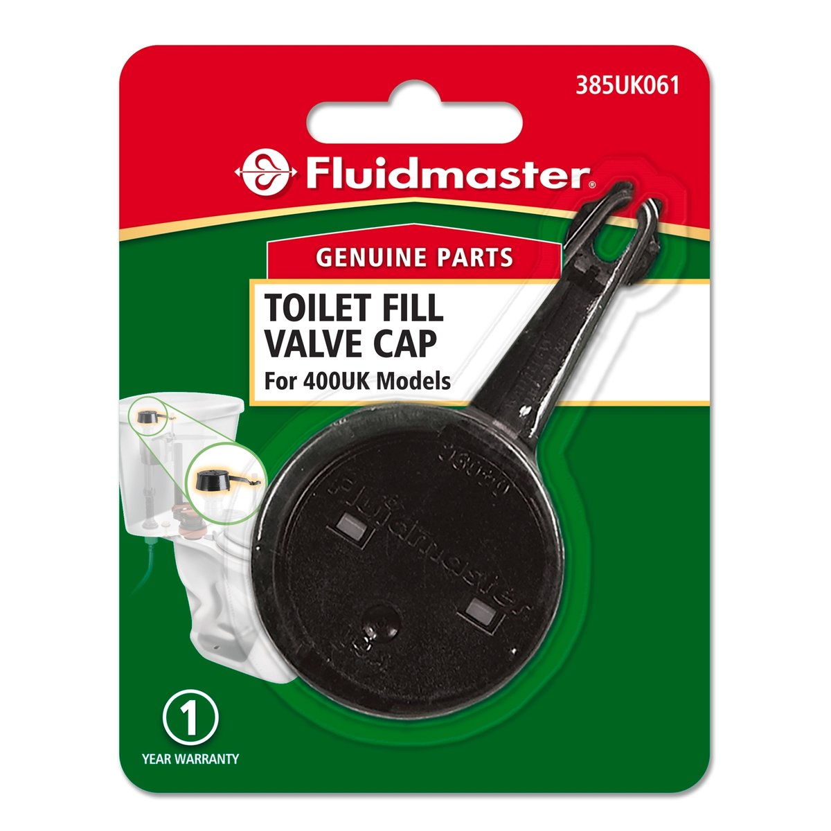 Fluidmaster Toilet Inlet Valve Cap - 60mm - Plastic - Durable Construction
