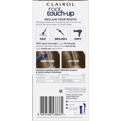 Clairol Root Touch Up Permanent 6 Light Brown Hair Colour each