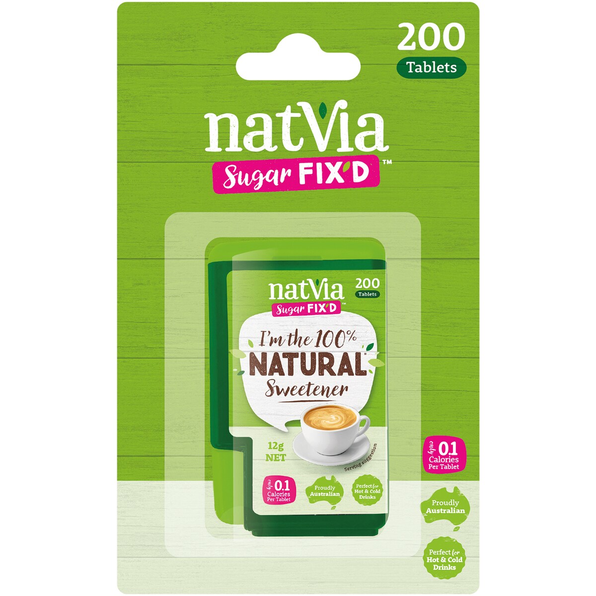 Natvia Sweetener Tablets 100% Natural 200 pack