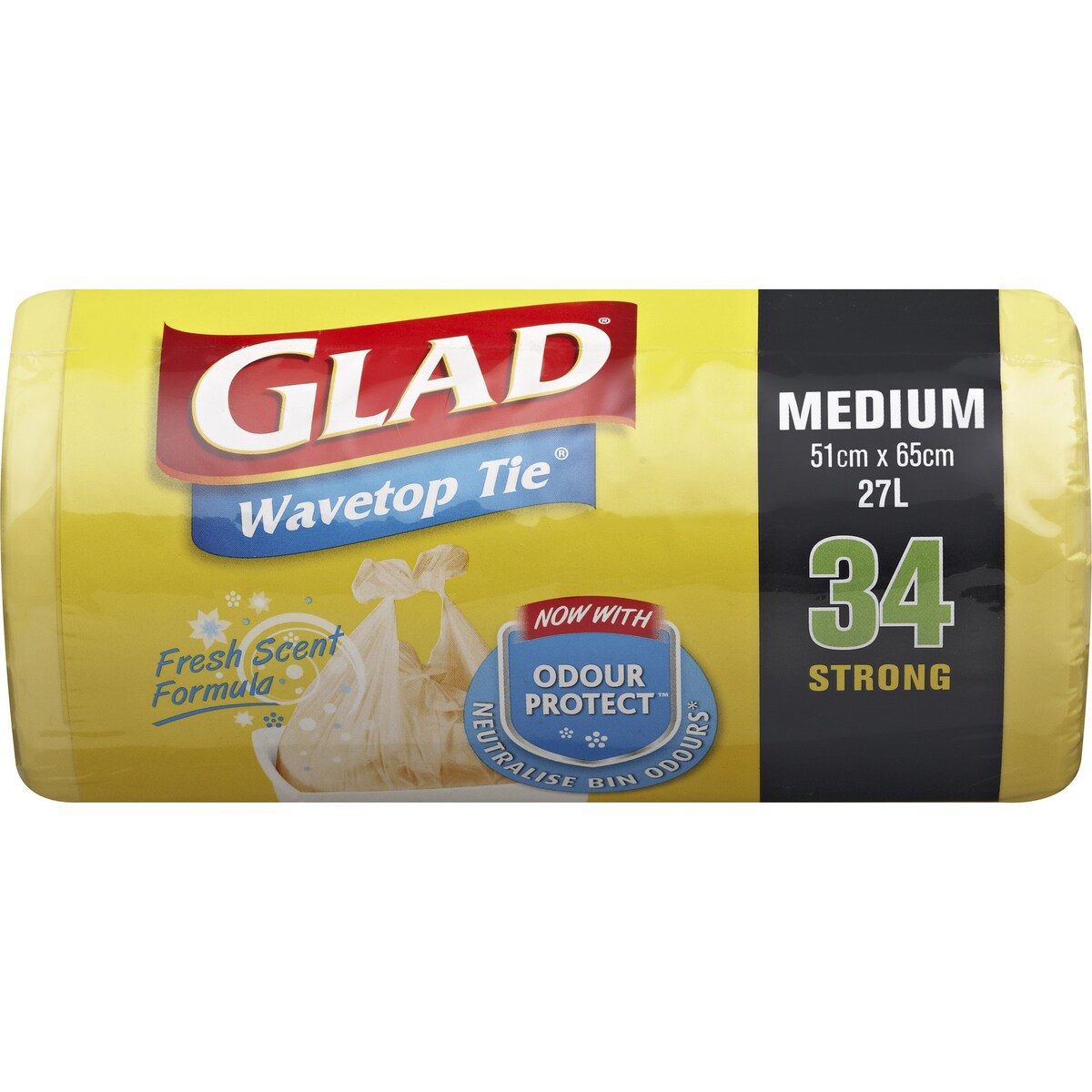 Glad Wavetop Tie Bin Bag Medium 34 pack