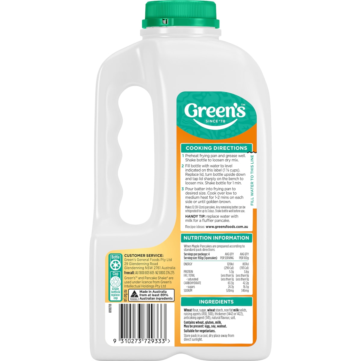 Green's Maple Syrup Pancake Shake 325g