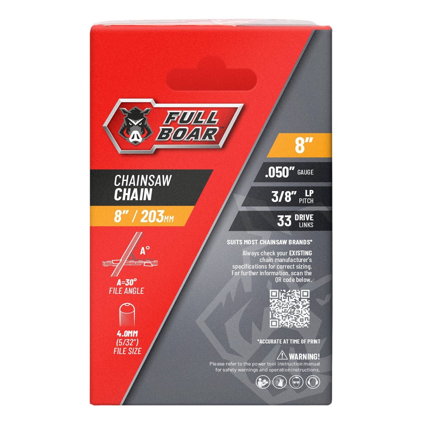 Full Boar Chainsaw Chain - 8" - 203mm - 33 Drive Links
