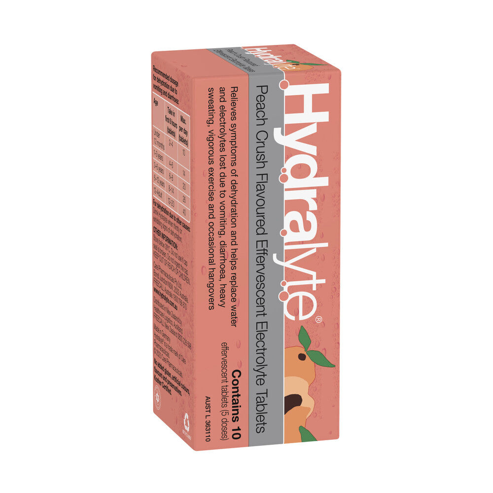 Hydralyte Effervescent Peach - 10 Pack