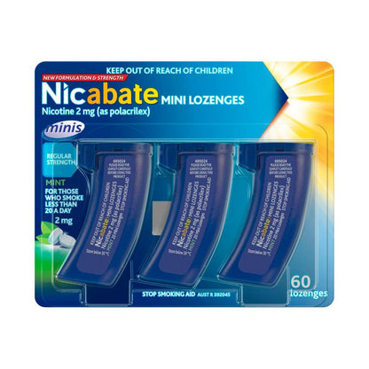 Nicabate Mini Lozenges Mint 2Mg - 60 pack