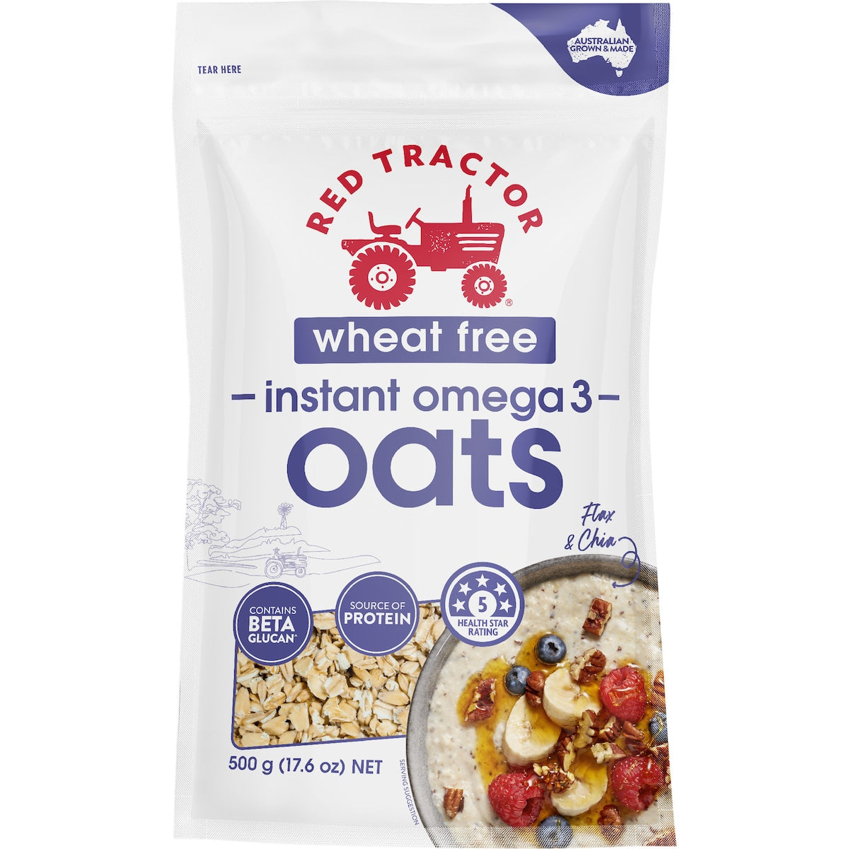 Red Tractor Wheat Free Omega 3 Oats 500g