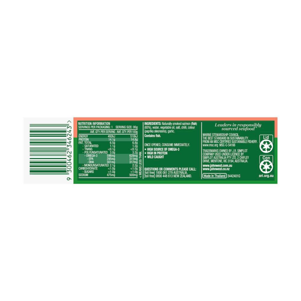 John West Salmon Naturally Smoked - 95g